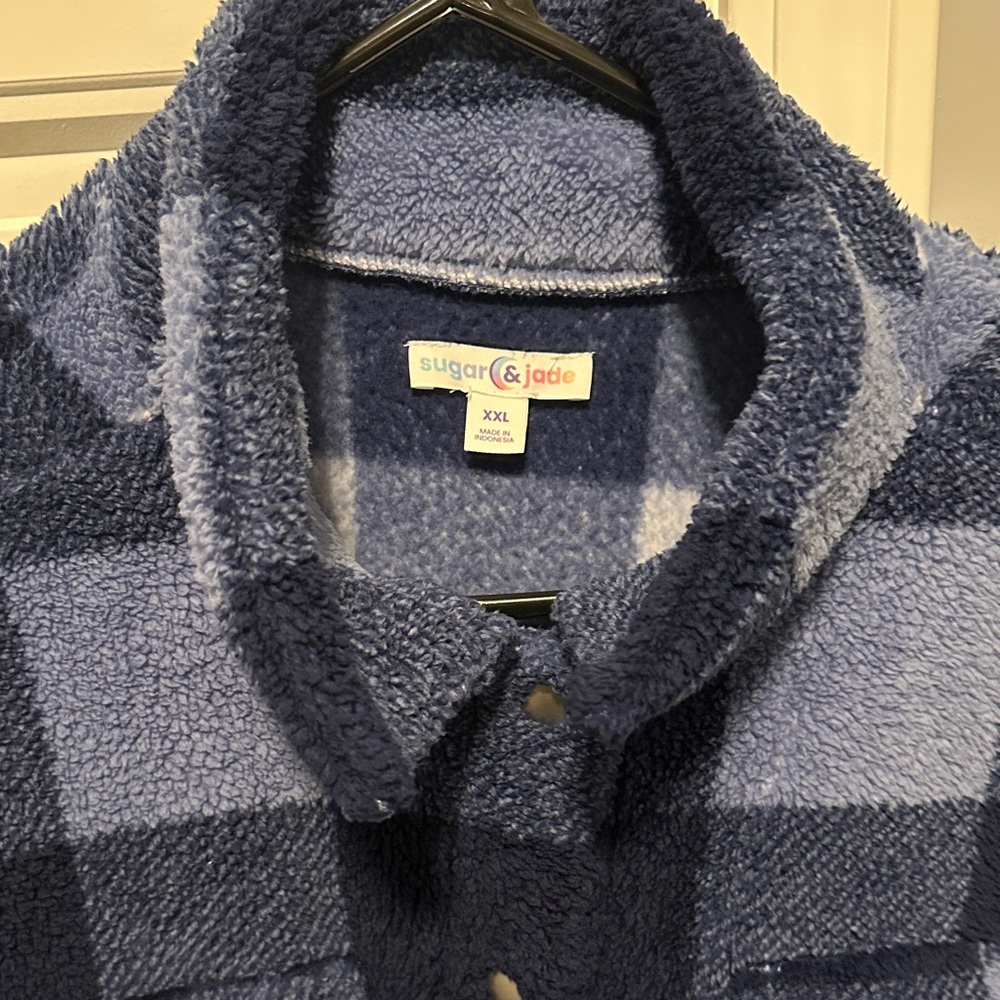 Crown & Ivy Blue Plaid Ski Jacket